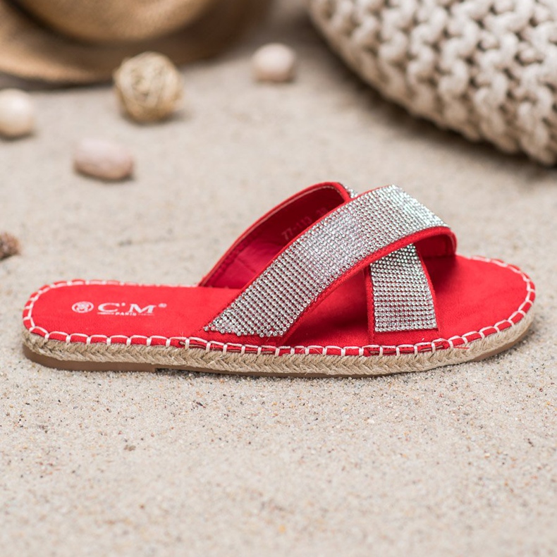 Cm Paris Tyylikkäät tossut, joissa on kuutiometriä punainen 2