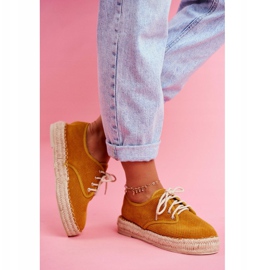 MSMG Naisten espadrillit keltaisella Sonya -pellava -alustalla keltainen 2