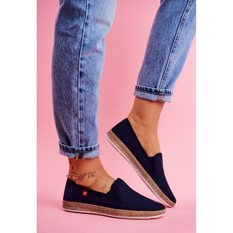 Naisten Espadrilles Big Star Slip-on Navy Blue FF276036 laivastonsininen 1