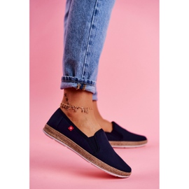 Naisten Espadrilles Big Star Slip-on Navy Blue FF276036 tummansininen 2