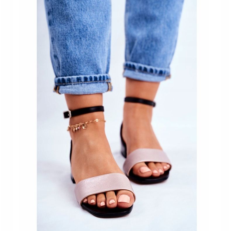 Naisten sandaalit Maciejka Nahka Musta 04618-21 vaaleanpunainen 2