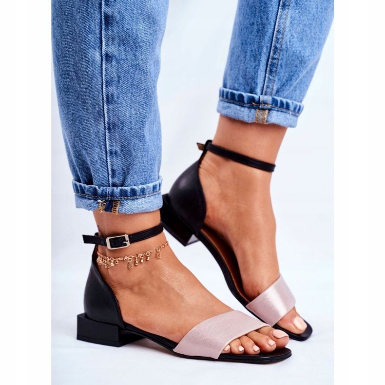 Naisten sandaalit Maciejka Nahka Musta 04618-21 vaaleanpunainen 1