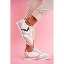 Naisten urheilukengät valkoinen ja beige ruletti ruskea 2