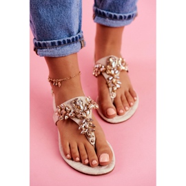 Sandaalit Varvastossut Crystals Under Control beige kultainen 2