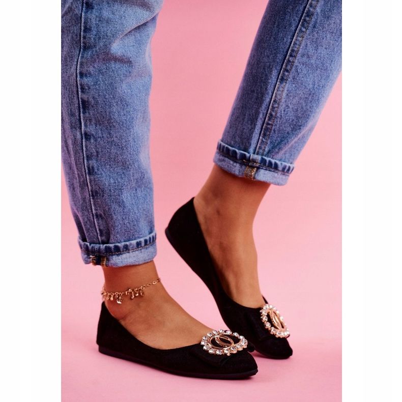 SEA Naisten Eco-Suede Black Ballerinat Montreal musta 1