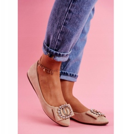 PS1 Naisten Eco-Suede Beige Ballerinat Montreal 1