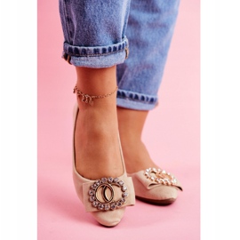 PS1 Naisten Eco-Suede Beige Ballerinat Montreal 2