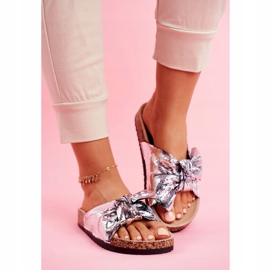 EVE Naisten tossut, joissa on suuri hopea Lovely Time Bow harmaa 1