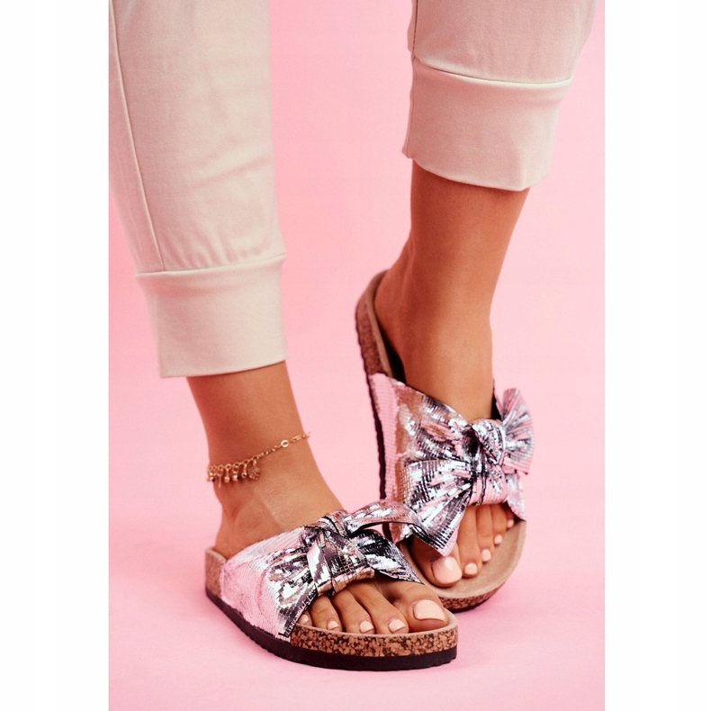 EVE Naisten tossut, joissa on suuri hopea Lovely Time Bow harmaa 1