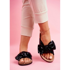 EVE Naisten tossut suurella jousella Black Lovely Time musta 2