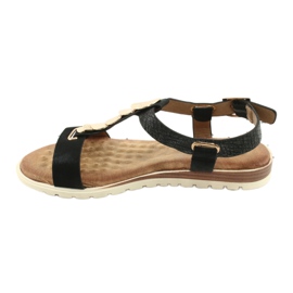 Naisten muodikkaat mustat sandaalit Evento 20SD14 2067 keltainen 2