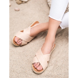 SHELOVET Slip-on mokkanahka sandaalit ruskea 2