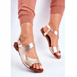 Naisten sandaalit Laura Messi Nahka 1116 Snake Golden Vollare kultainen 2