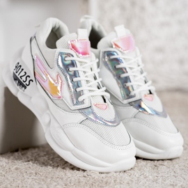 SHELOVET Tennarit, joissa on Eco -nahkaa valkoinen monivärinen harmaa 1