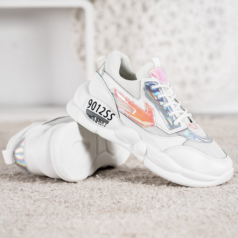 SHELOVET Tennarit, joissa on Eco -nahkaa valkoinen monivärinen harmaa 2