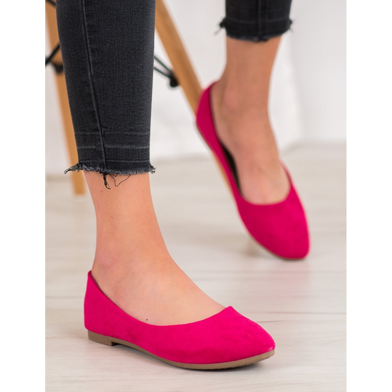Klassiset mokkanahkaiset VINCEZA -ballerinat vaaleanpunainen 1