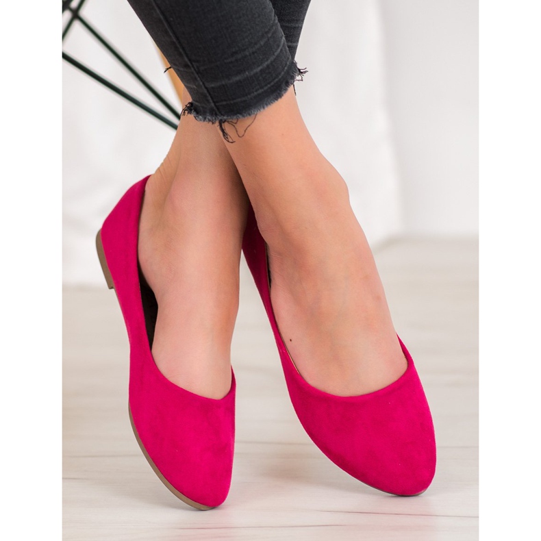Klassiset mokkanahkaiset VINCEZA -ballerinat vaaleanpunainen 2
