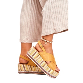 ADY Naisten Sandaalit On Wedge Espadrilles Keltainen Sandy 2