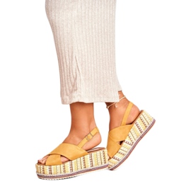 ADY Naisten Sandaalit On Wedge Espadrilles Keltainen Sandy 3