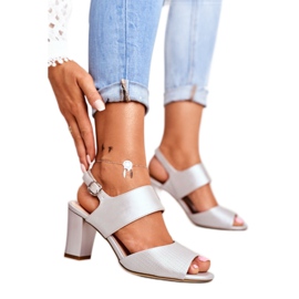 Naisten sandaalit korkokenkiä Sergio Leone Silver SK778 ruskea harmaa 1