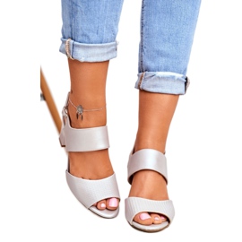 Naisten sandaalit korkokenkiä Sergio Leone Silver SK778 ruskea harmaa 3