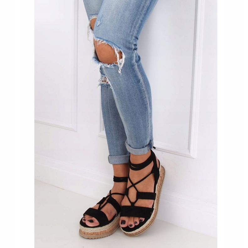 Mustat espadrilliset sandaalit JH116 Musta 1