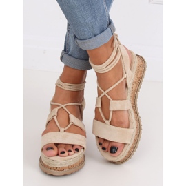 Beige espadrilles sandaalit JH116 Beige 1