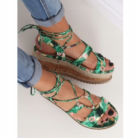 Vihreät espadrilliset sandaalit JH116 Flower Green 2