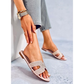 Vaaleanpunaiset naisten vaaleanpunaiset tossut Q-88 Pink vaaleanpunainen 2