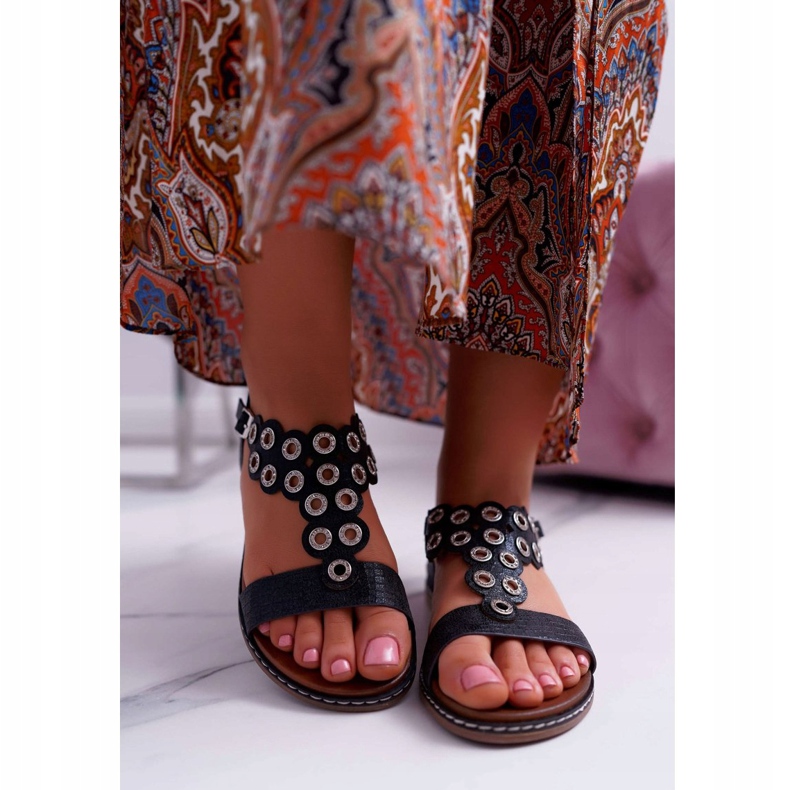 Naisten sandaalit Flat Sergio Leone SK012 Musta Livian 2