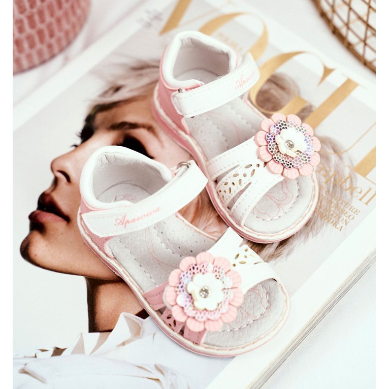 Apawwa Lasten sandaalit Velcro Flower Pink Minolla vaaleanpunainen 1