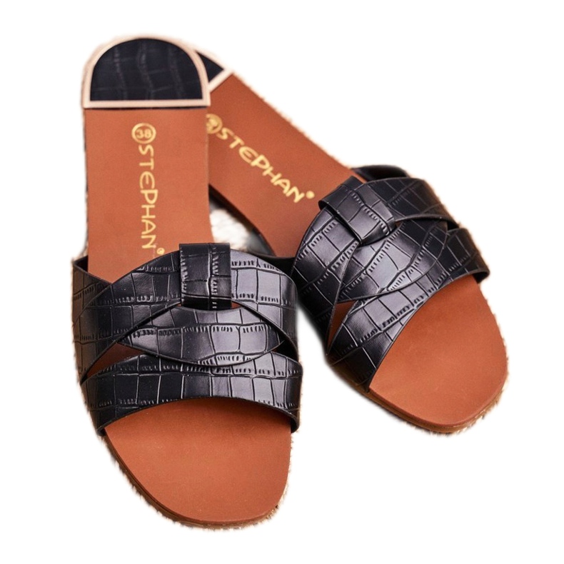 Naisten tohvelit Snake Skin Black Chance musta 1