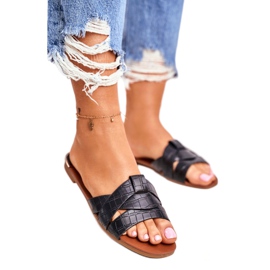 Naisten tohvelit Snake Skin Black Chance musta 2