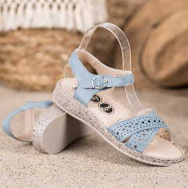 SHELOVET Mukavat sandaalit alustalla sininen 2