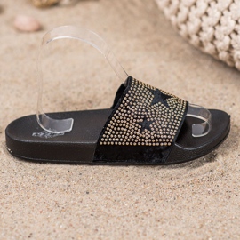 SHELOVET Velour -tossut tähtien kanssa musta 2