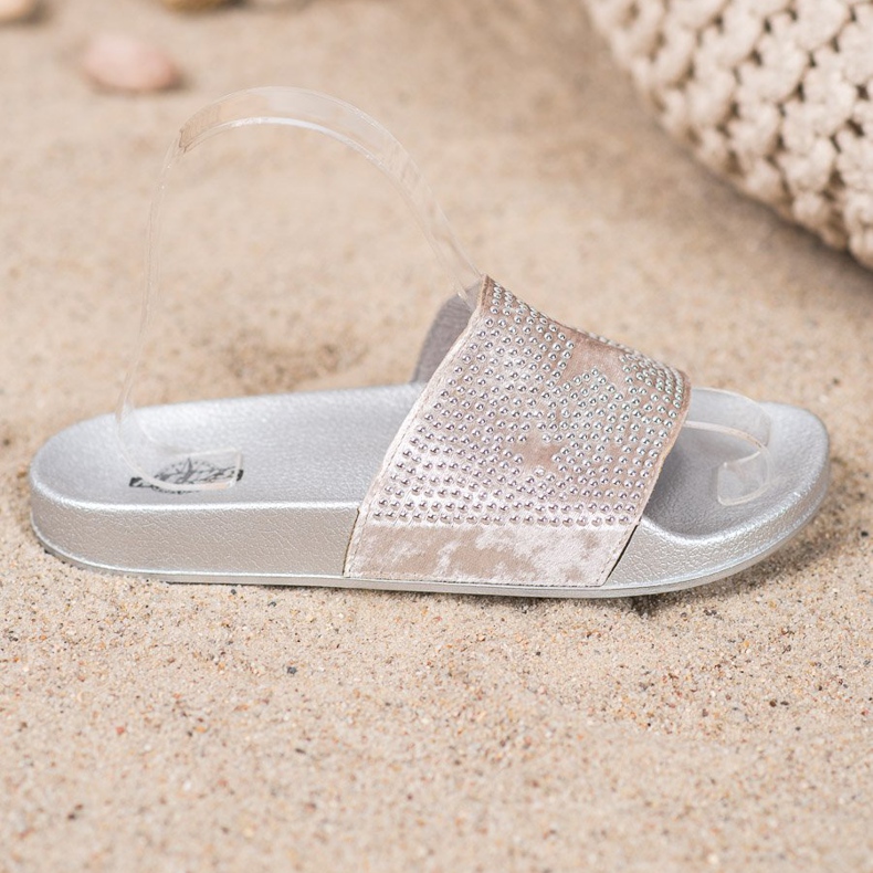 SHELOVET Velour -tossut tähtien kanssa harmaa 2