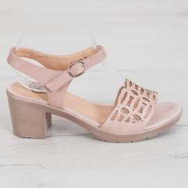 Kylie Mukavat sandaalit paksulla postilla ruskea 2