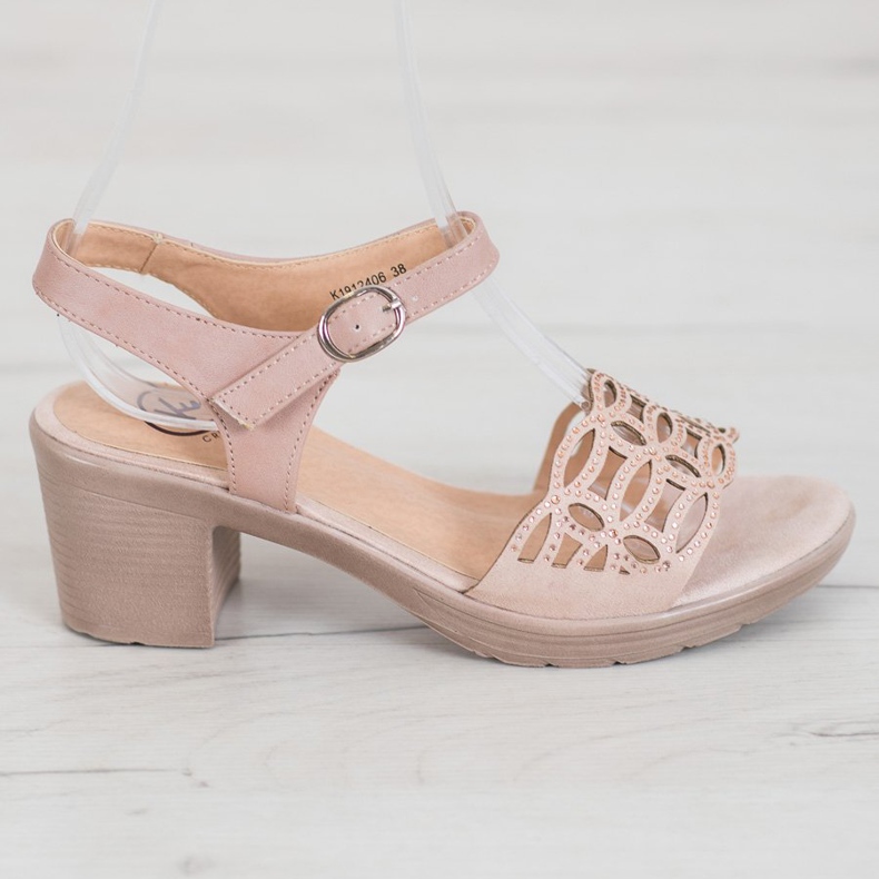 Kylie Mukavat sandaalit paksulla postilla ruskea 2