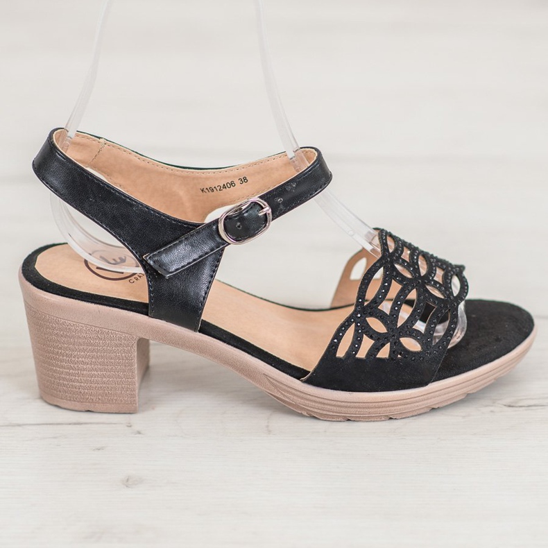 Kylie Mukavat sandaalit paksussa pylväässä musta 2