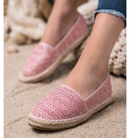 SHELOVET Punottu vaaleanpunainen Espadrilles 2