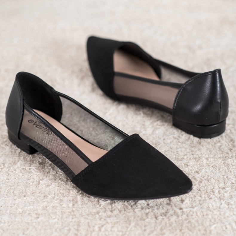 Evento Mustat ballerinat verkkokankaalla 2