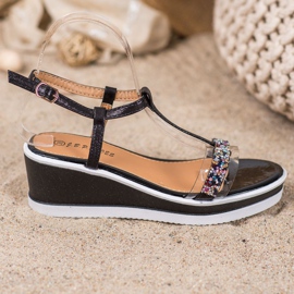 SHELOVET Tyylikkäät kiilat eko -nahalla musta 2