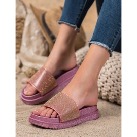 SHELOVET Tossut korkealla alustalla vaaleanpunainen 1