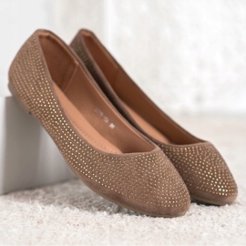 Diamantique Mokkanahka ballerinat kristalleilla ruskea 1