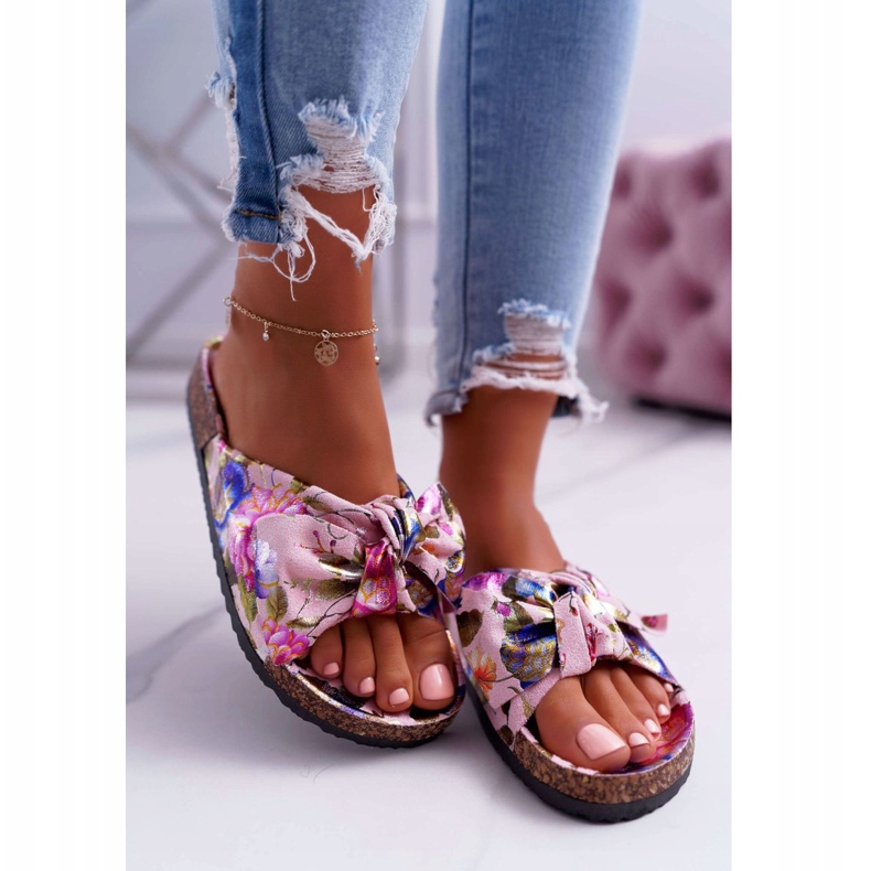 PS1 Naisten vaaleanpunaiset tohvelit korkkikukkien Wendyn jousessa vaaleanpunainen monivärinen 2