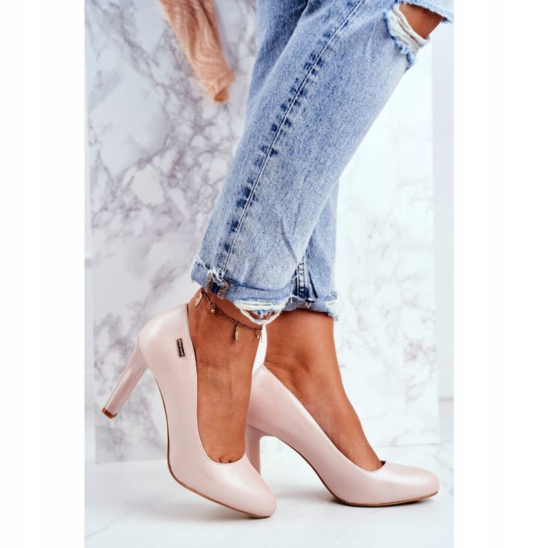 Naisten pumppujen helmi kantapäässä Sergio Leone -puuteri vaaleanpunainen Campbell 2