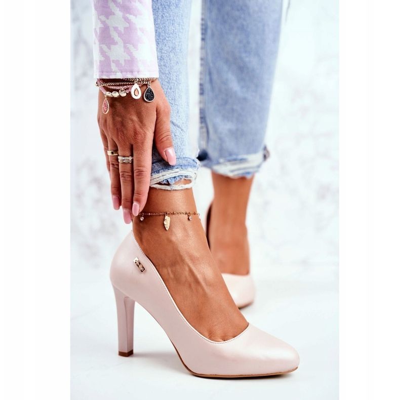 Naisten pumppujen helmi kantapäässä Sergio Leone -puuteri vaaleanpunainen Campbell 1