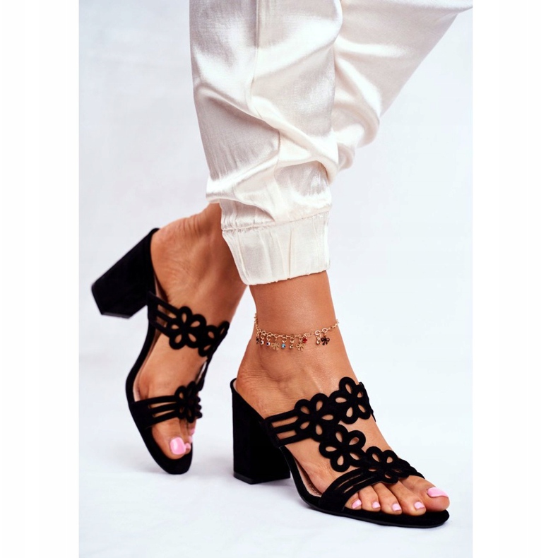 Tyylikkäät naisten tossut baarissa Sergio Leone musta SK031 2