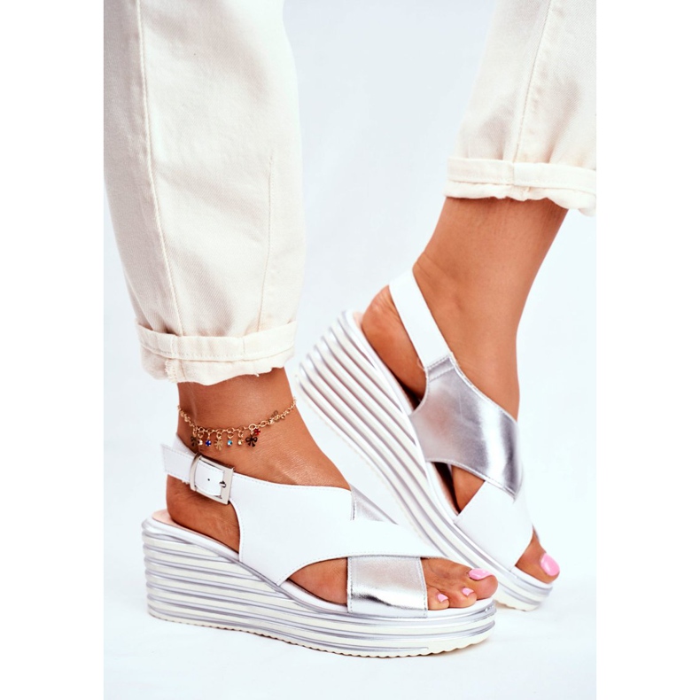 Naisten sandaalit Wedge Sergio Leone Valkoinen SK328 harmaa 2