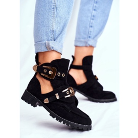 Lu Boo Black Suede Cut Out Kengät Rock Girl musta 2